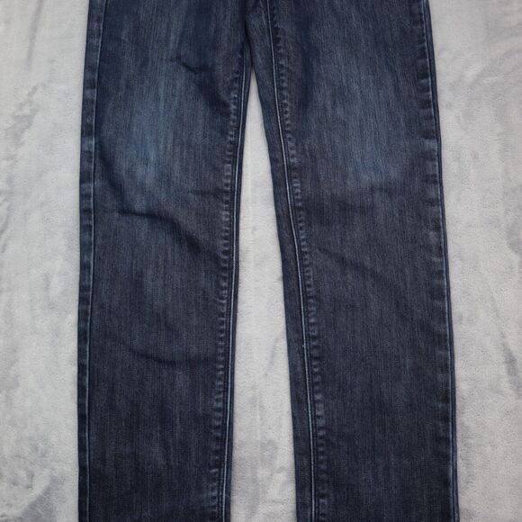 Guess Pants Boys 12 Blue Straight Button Zip 5 Pocket Logo Dark Wash Denim Jeans - Picture 12 of 16
